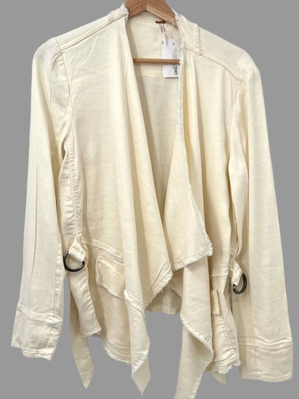 Free People Linen Blend Open Blazer